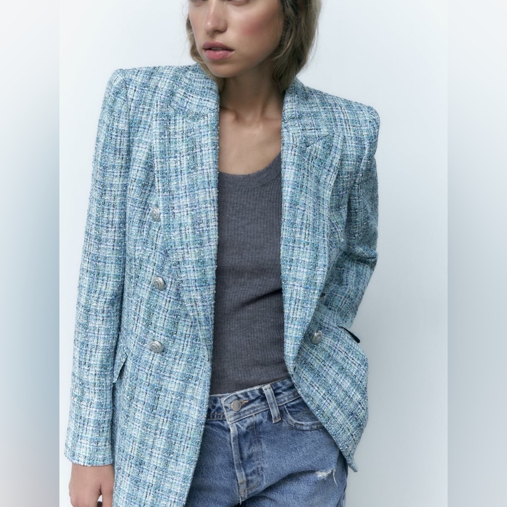 Blue tweed blazer